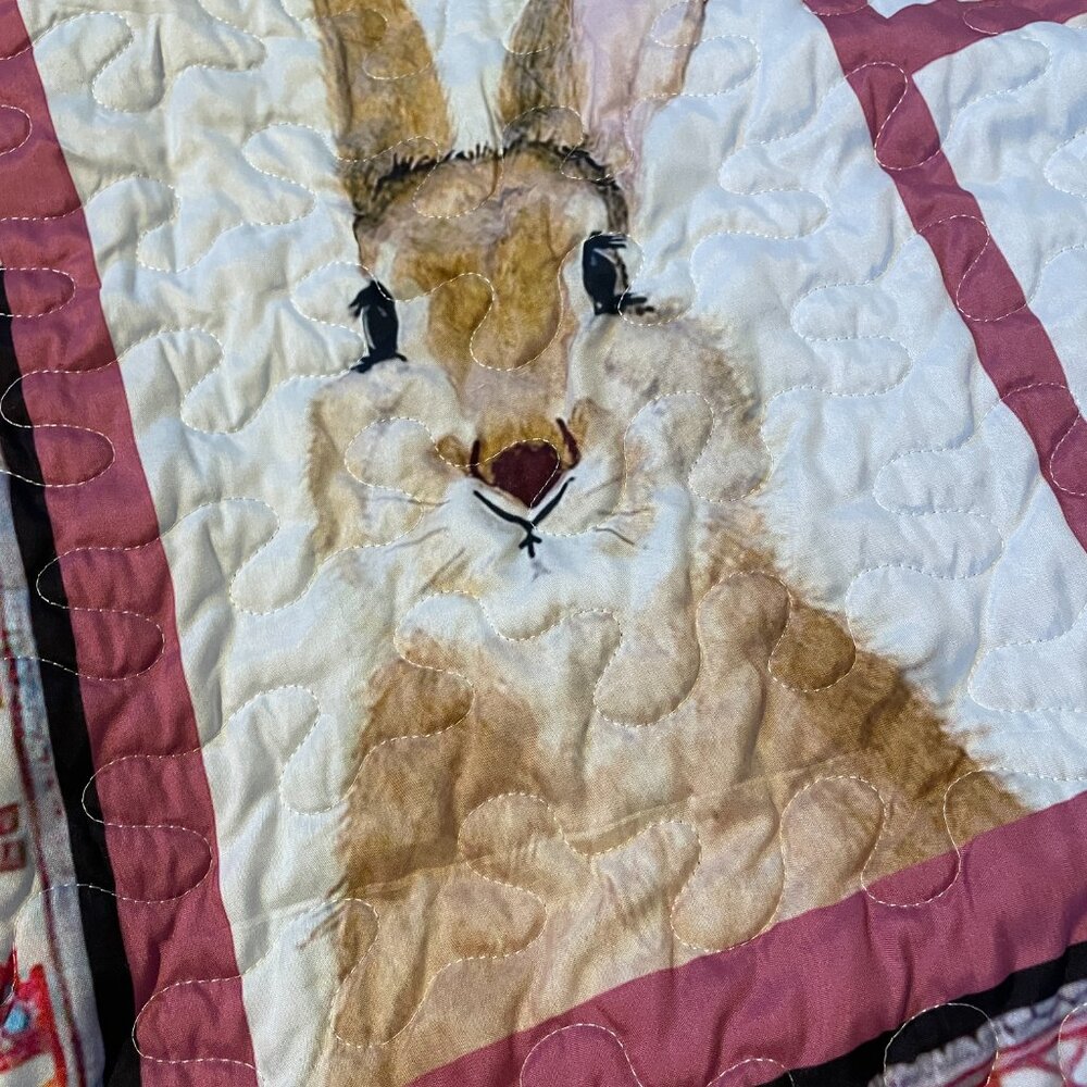 Handmade Quilt Patchwork Blanket, The Velveteen Rabbbit - Easter / Baby Shower - Picture 7 of 16